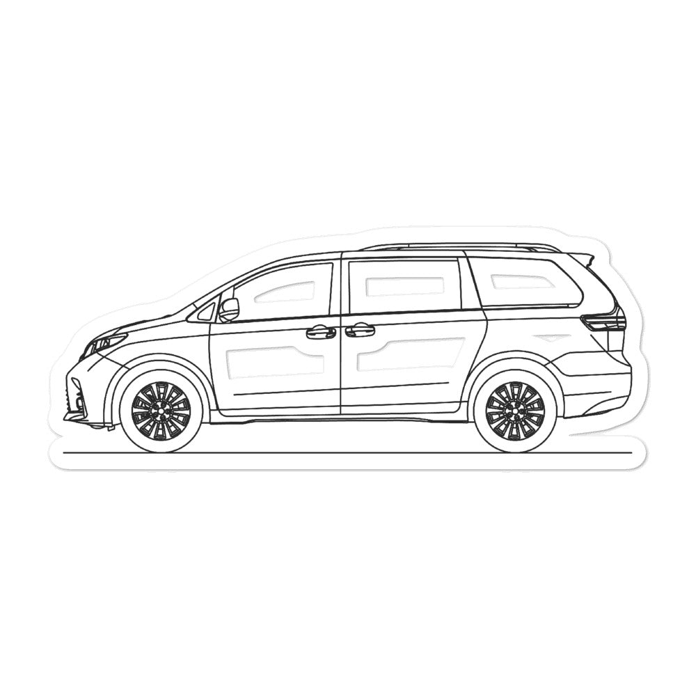 Toyota Sienna XL30 Outline sticker on vehicle