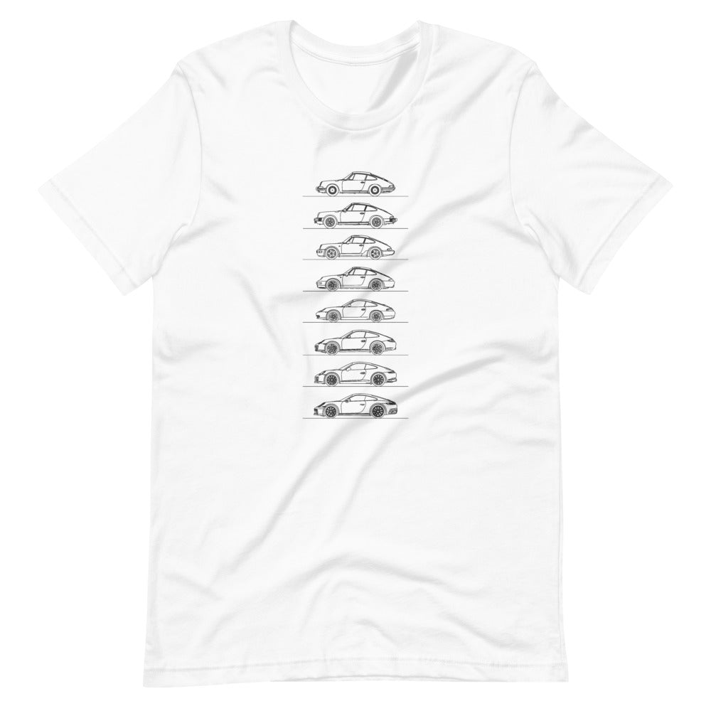 Porsche 911 Evolution T-shirt White - Artlines Design