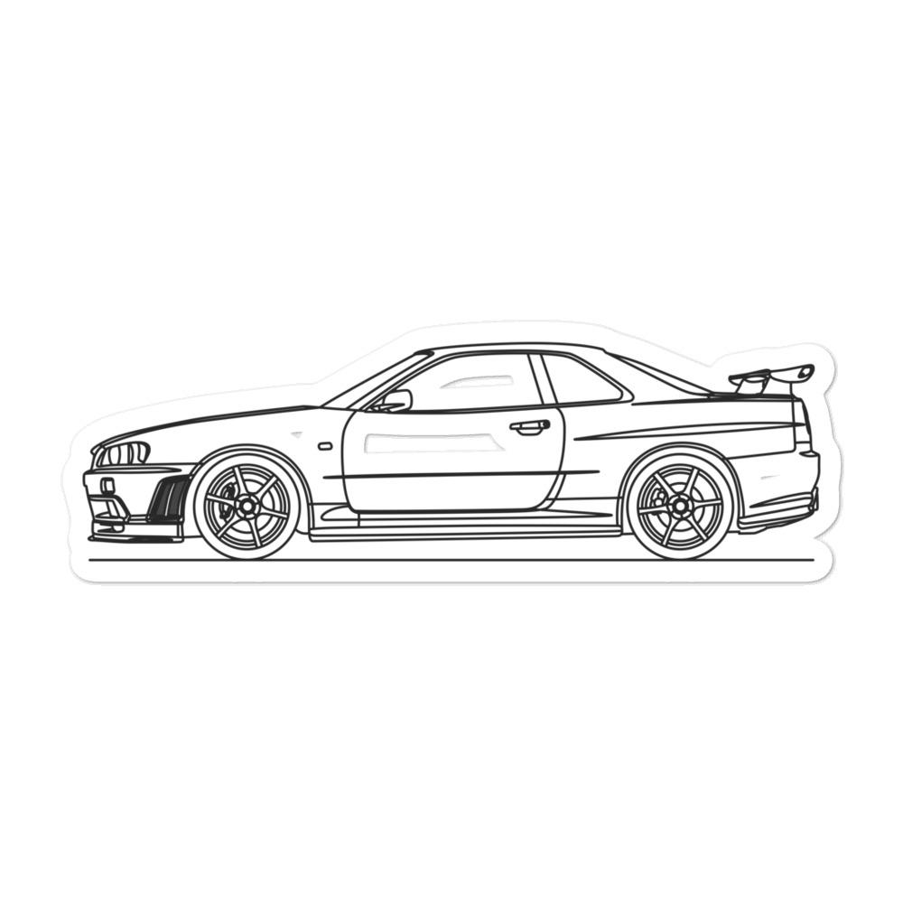 Nissan Skyline R34 GT-R Outline sticker design