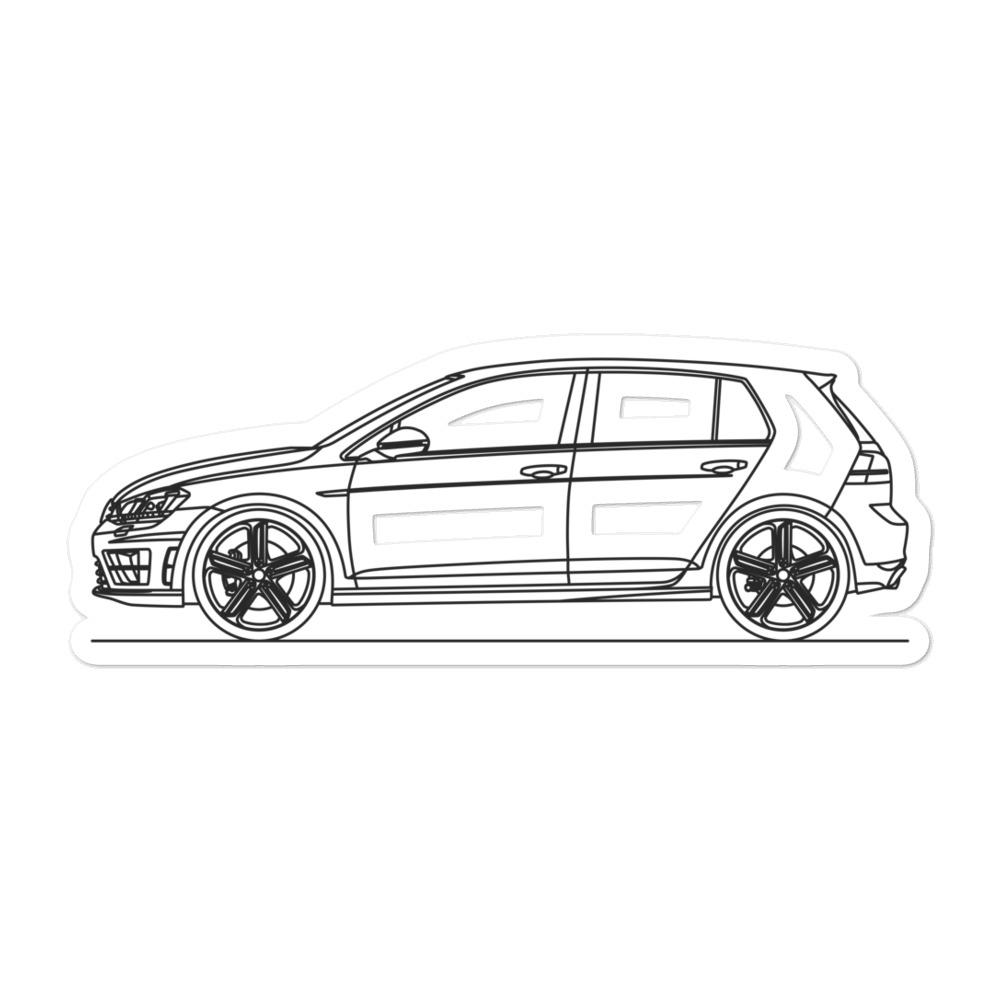 Volkswagen Golf R MK7 Outline Vinyl Sticker Decor – Artlines Design