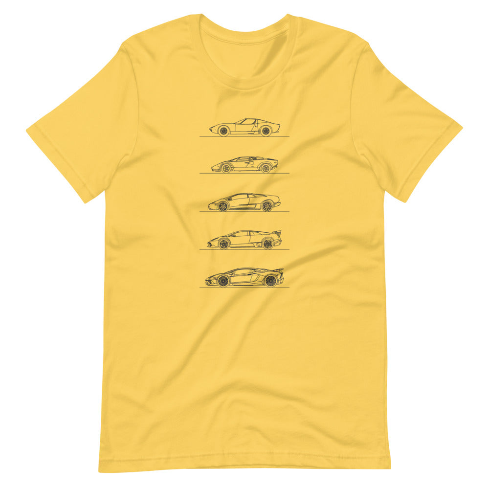 Lamborghini V12 Evolution t-shirt on display
