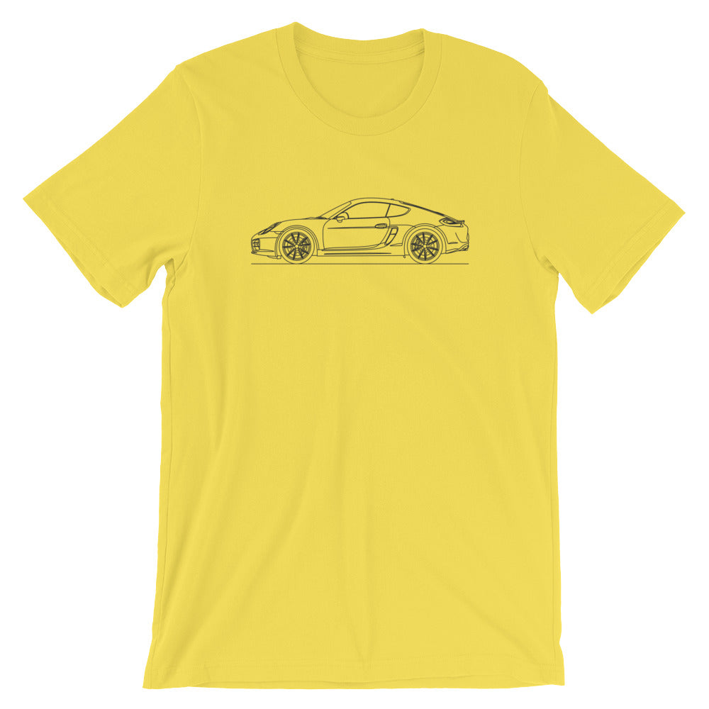 Porsche Cayman S 981 T-shirt Yellow - Artlines Design