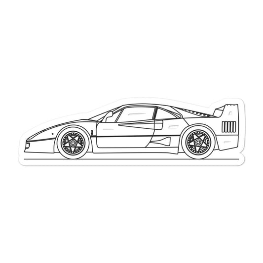 Ferrari F40 Outline sticker on stylish backdrop