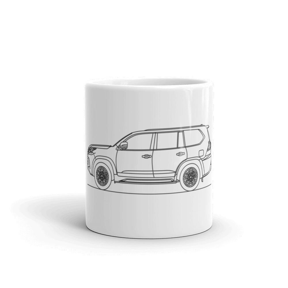 Mug featuring elegant Lexus LX 570 silhouette