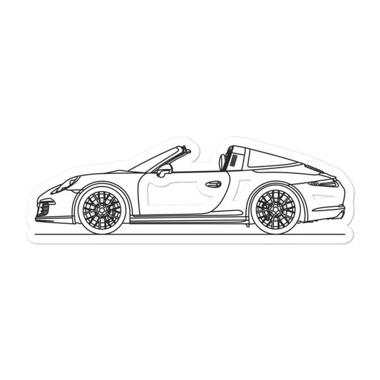 Porsche 911 991.1 GTS Targa Outline sticker design