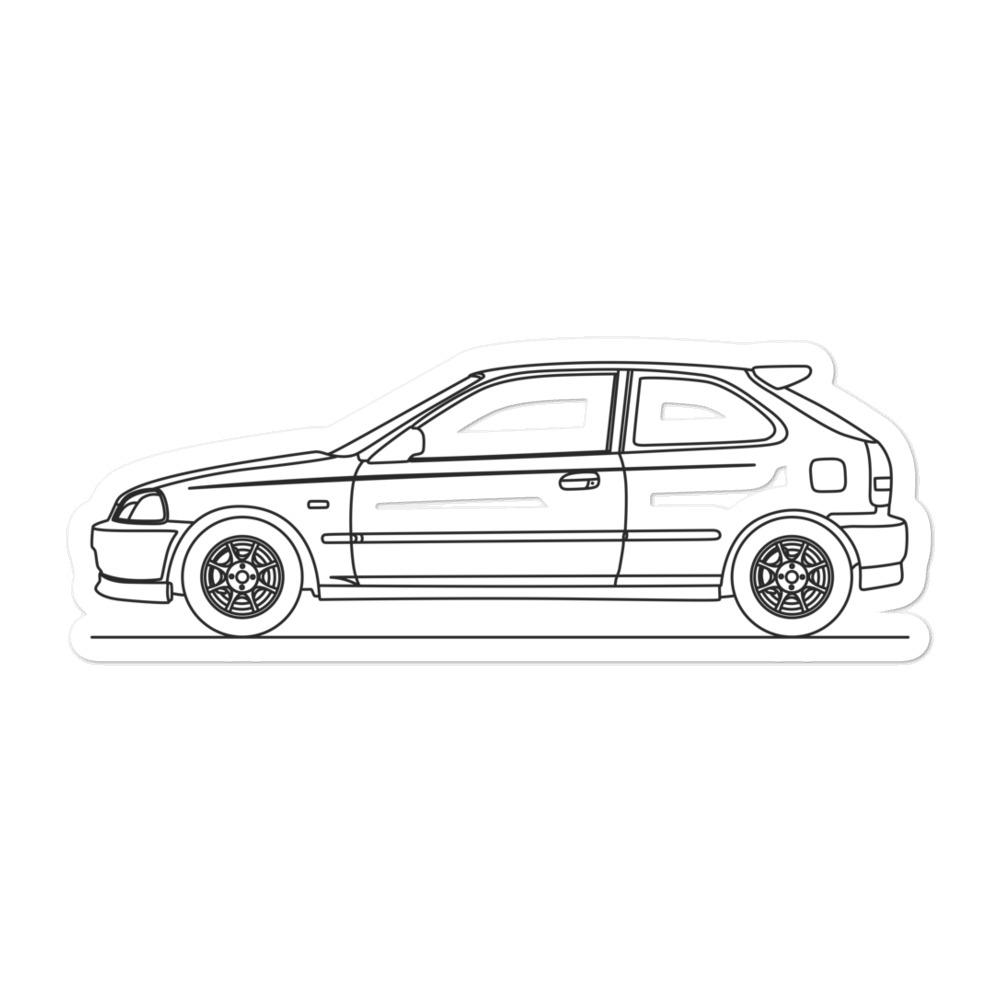 Honda Civic Type R EK9 Outline Sticker for Car Enthusiasts – Artlines ...
