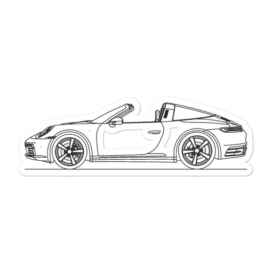 Porsche 911 992 Targa 4 Outline t-shirt design