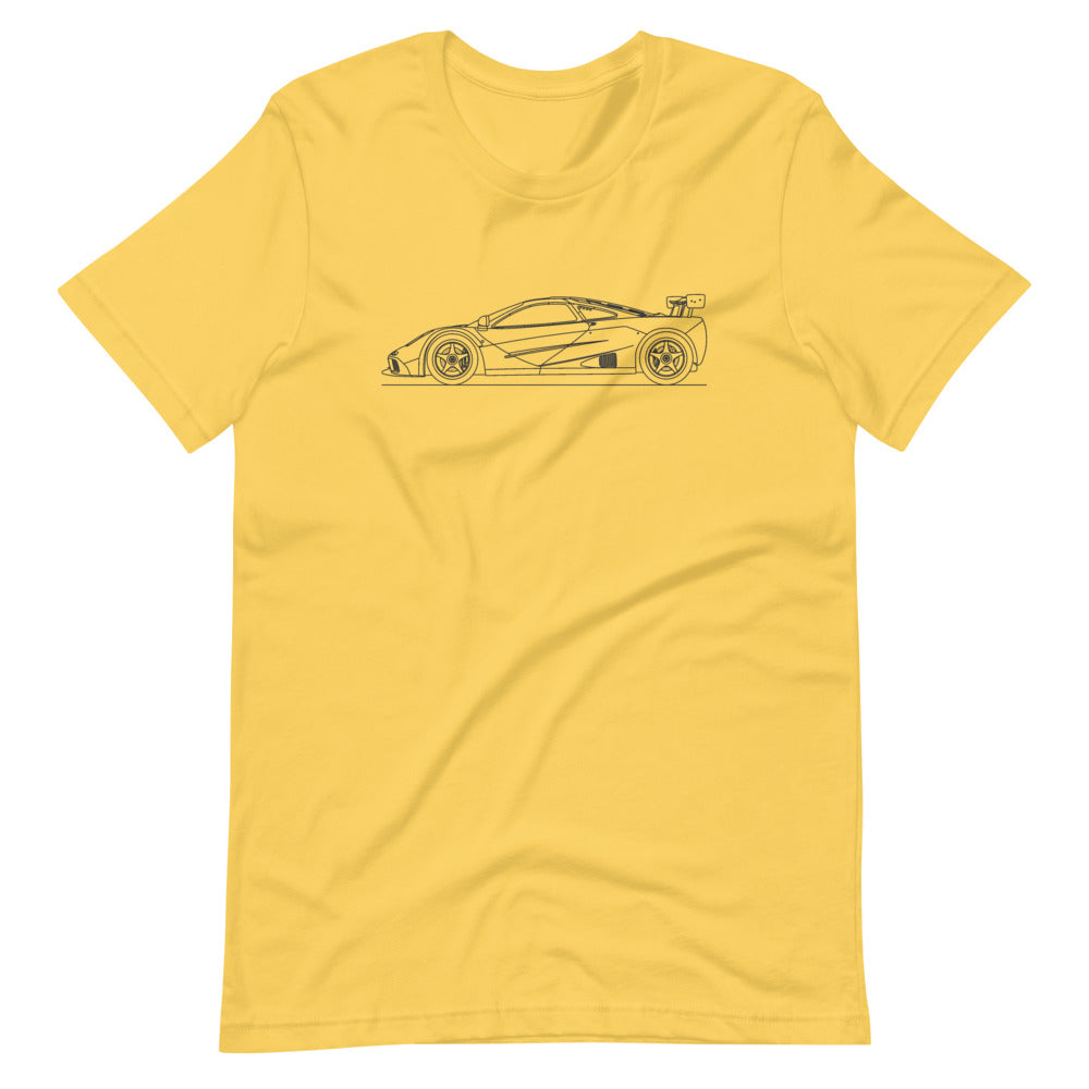 McLaren F1 LM t-shirt displayed on a plain background