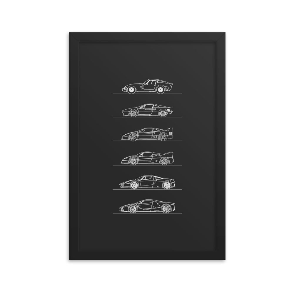 Ferrari Hypercars Evolution Poster