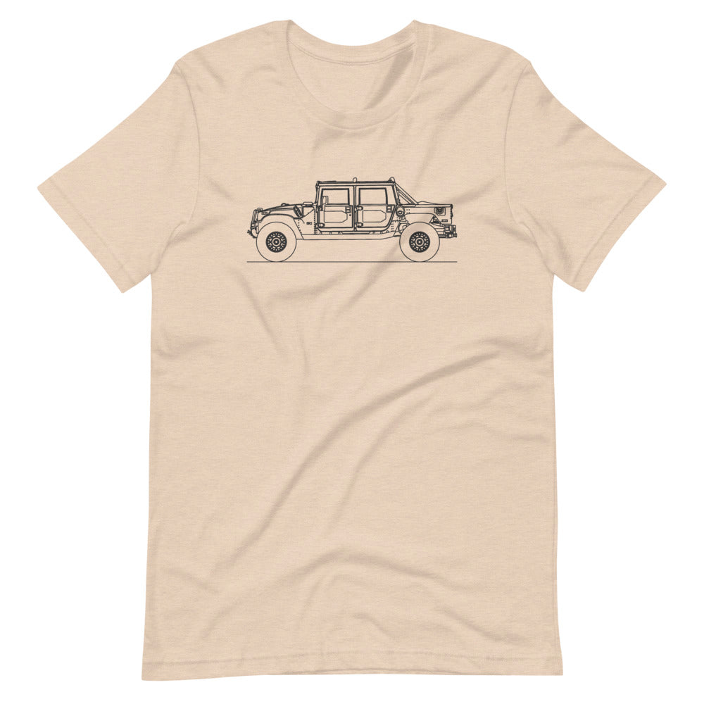 Hummer H1 t-shirt displayed on a plain background