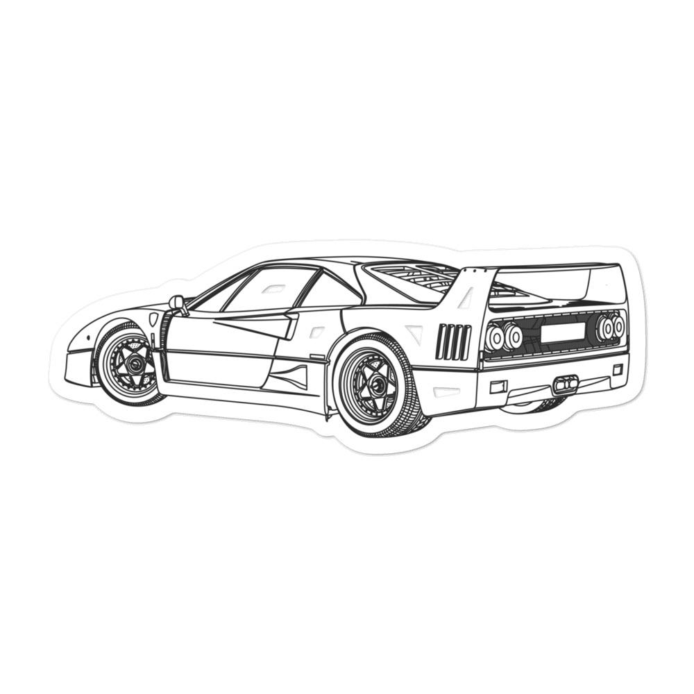 Ferrari F40 RTQ Sticker - Artlines Design