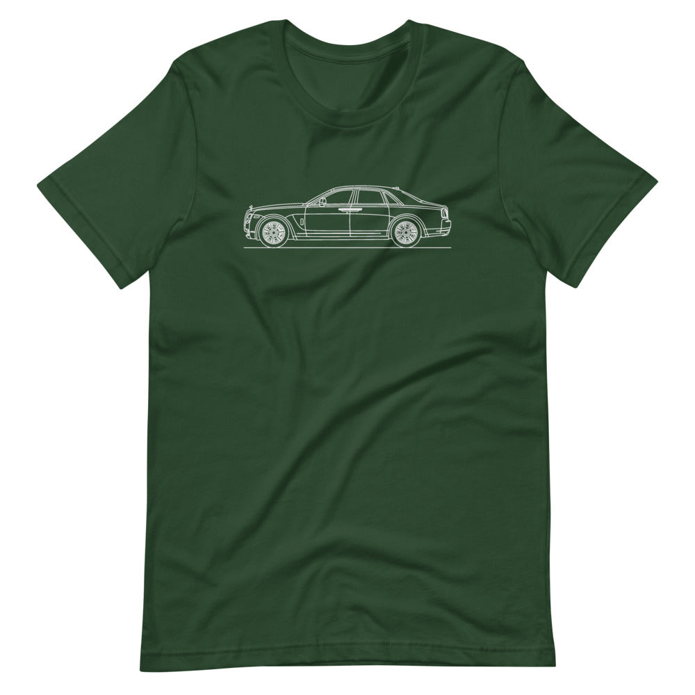 Rolls Royce Ghost I T-shirt design displayed.