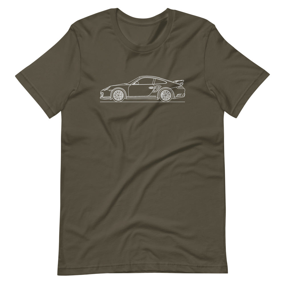 Porsche 911 997 GT2 T-shirt Army - Artlines Design