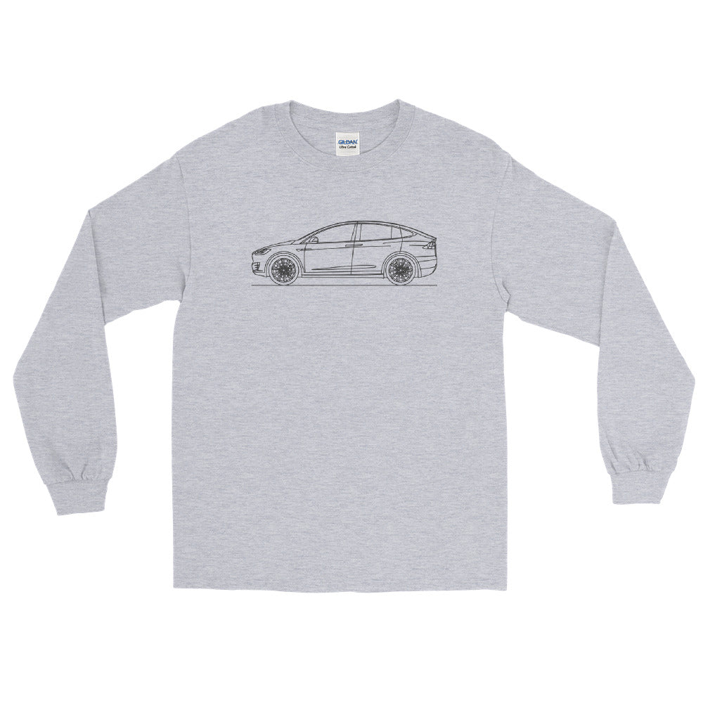 Long-sleeve shirt featuring Tesla Model X design