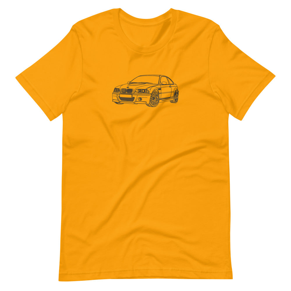 BMW E46 M3 FTQ T-shirt Gold - Artlines Design