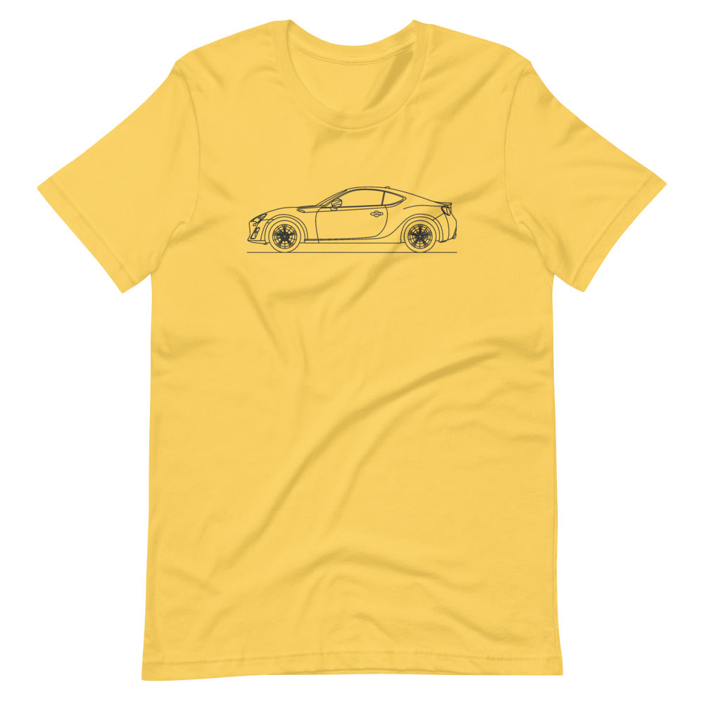 Subaru BRZ t-shirt displayed on a hanger