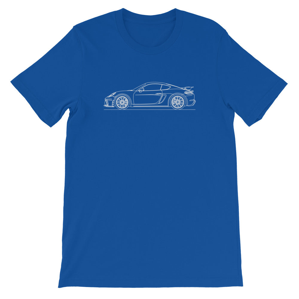 Porsche Cayman GT4 718 T-shirt True Royal - Artlines Design