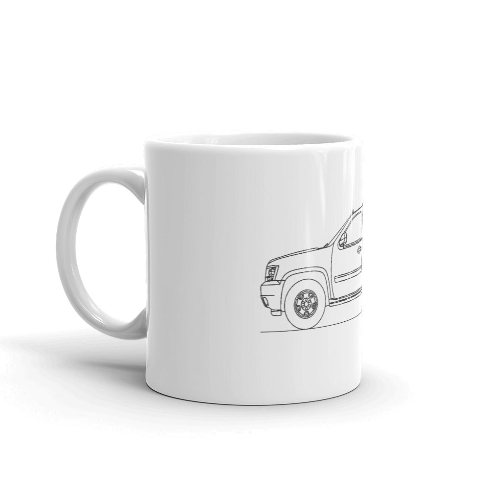 Chevrolet Tahoe GMT900 mug design displayed.