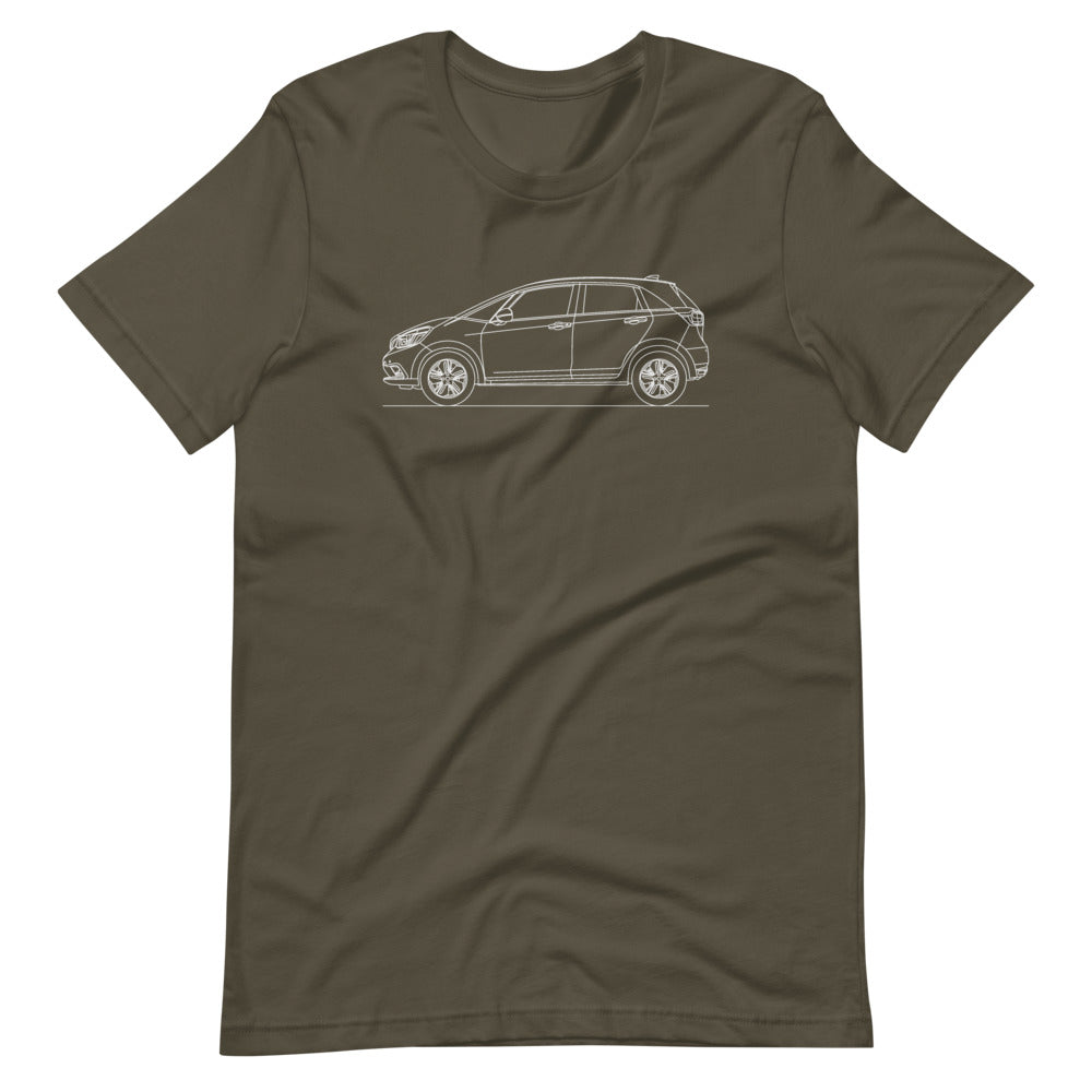 Honda Fit GR t-shirt design on display