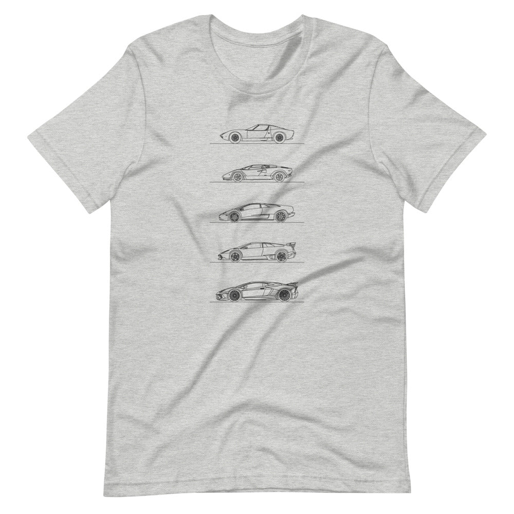 Lamborghini V12 Evolution t-shirt displayed flat