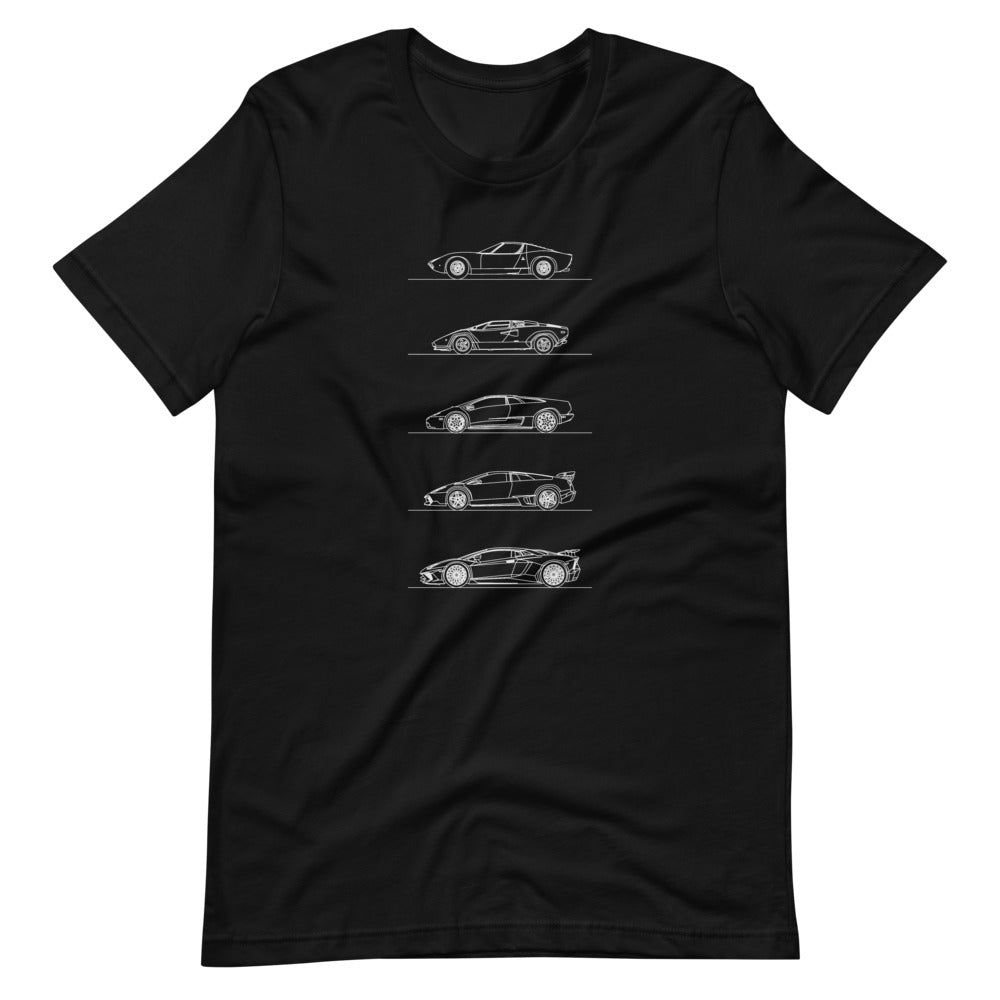 Lamborghini V12 Evolution t-shirt design displayed