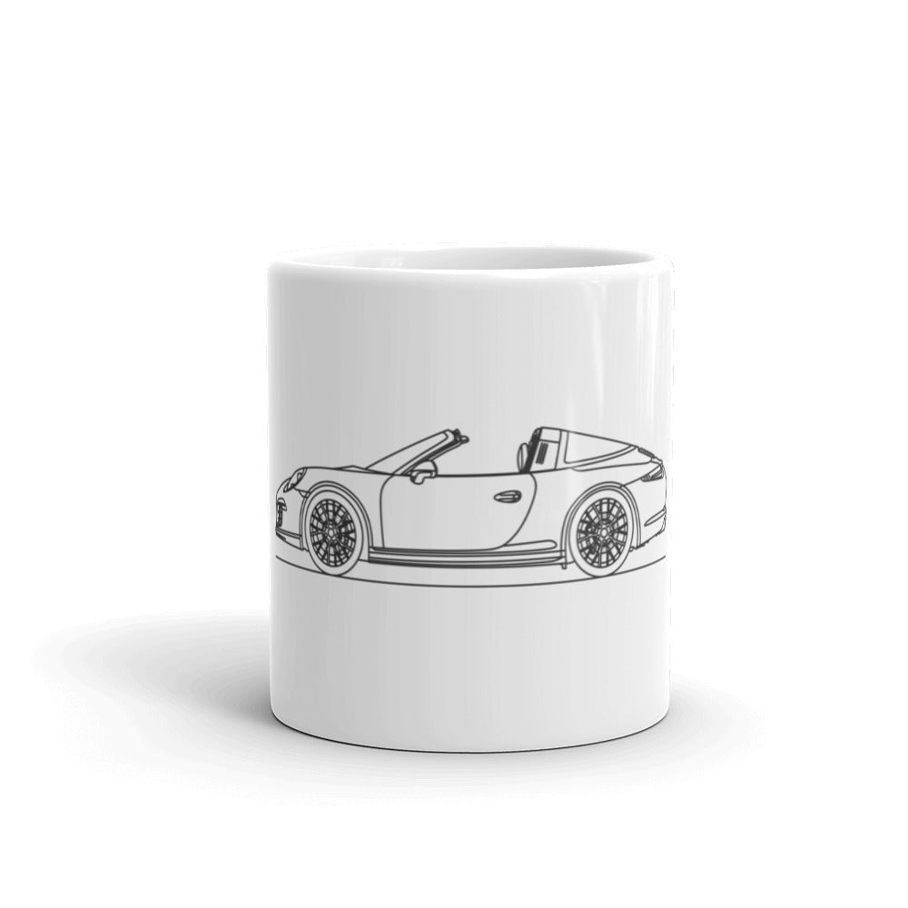 Porsche 911 991.1 GTS Targa silhouette mug design
