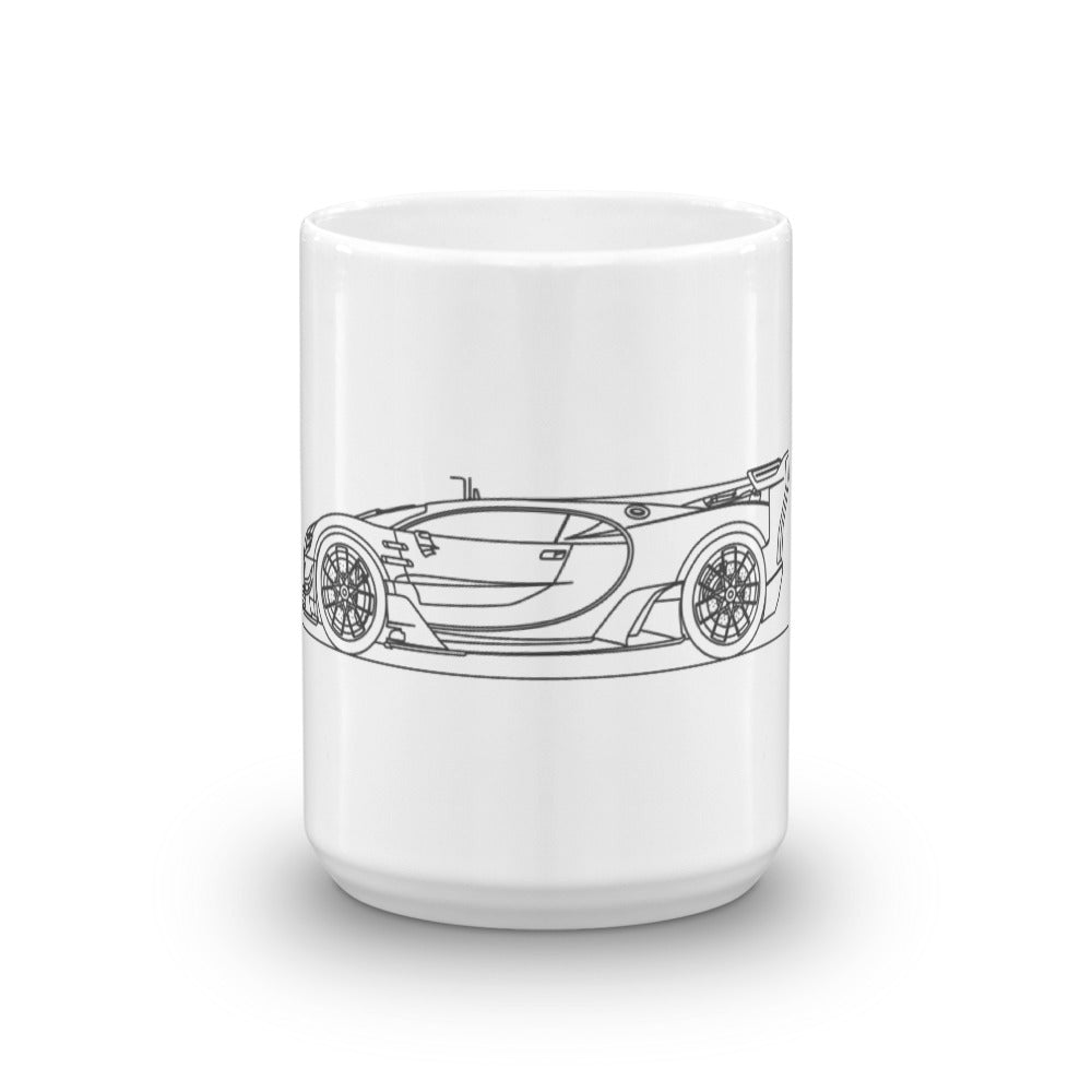Bugatti Chiron Vision GT mug on display