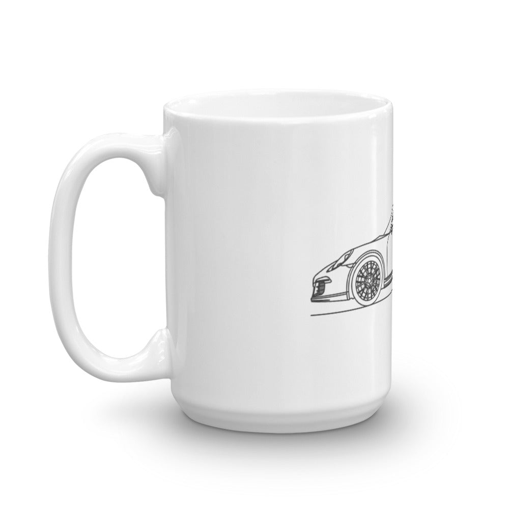 Porsche 911 GTS Targa mug on display