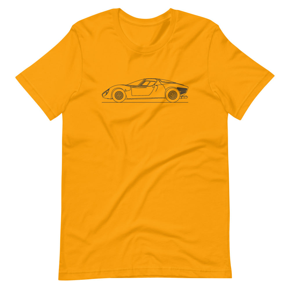 Alfa Romeo 33 Stradale Gold T-shirt - Artlines Design