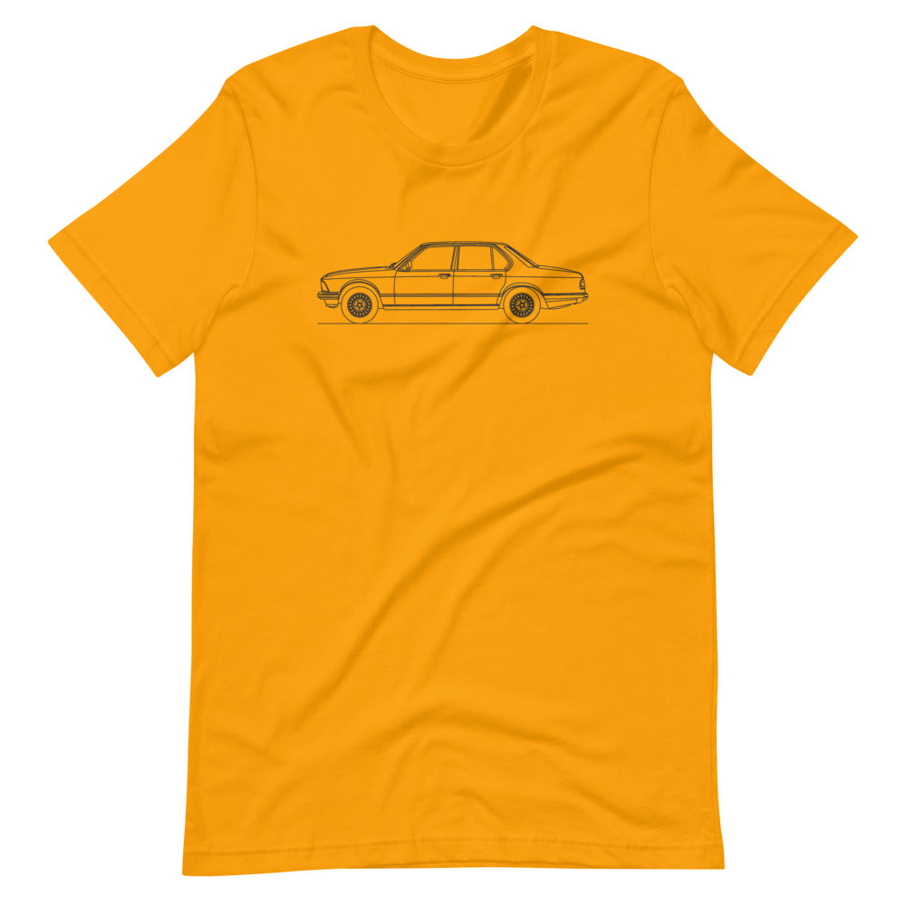 BMW E23 745i T-shirt Gold - Artlines Design