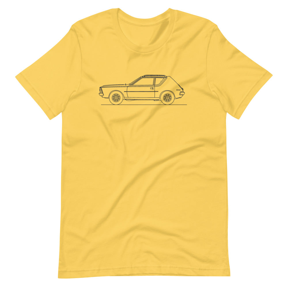 AMC Gremlin silhouette T-shirt design on display