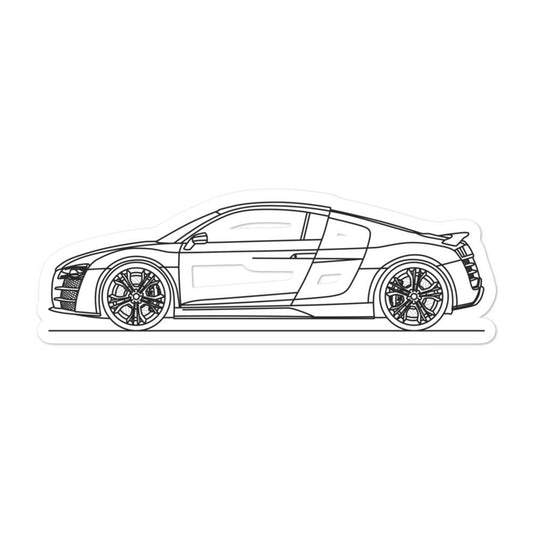 Audi R8 Outline Sticker on a surface