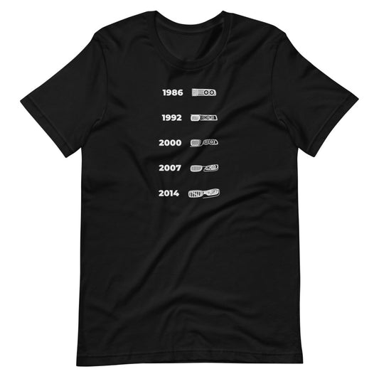 BMW M3 face evolution t-shirt design displayed