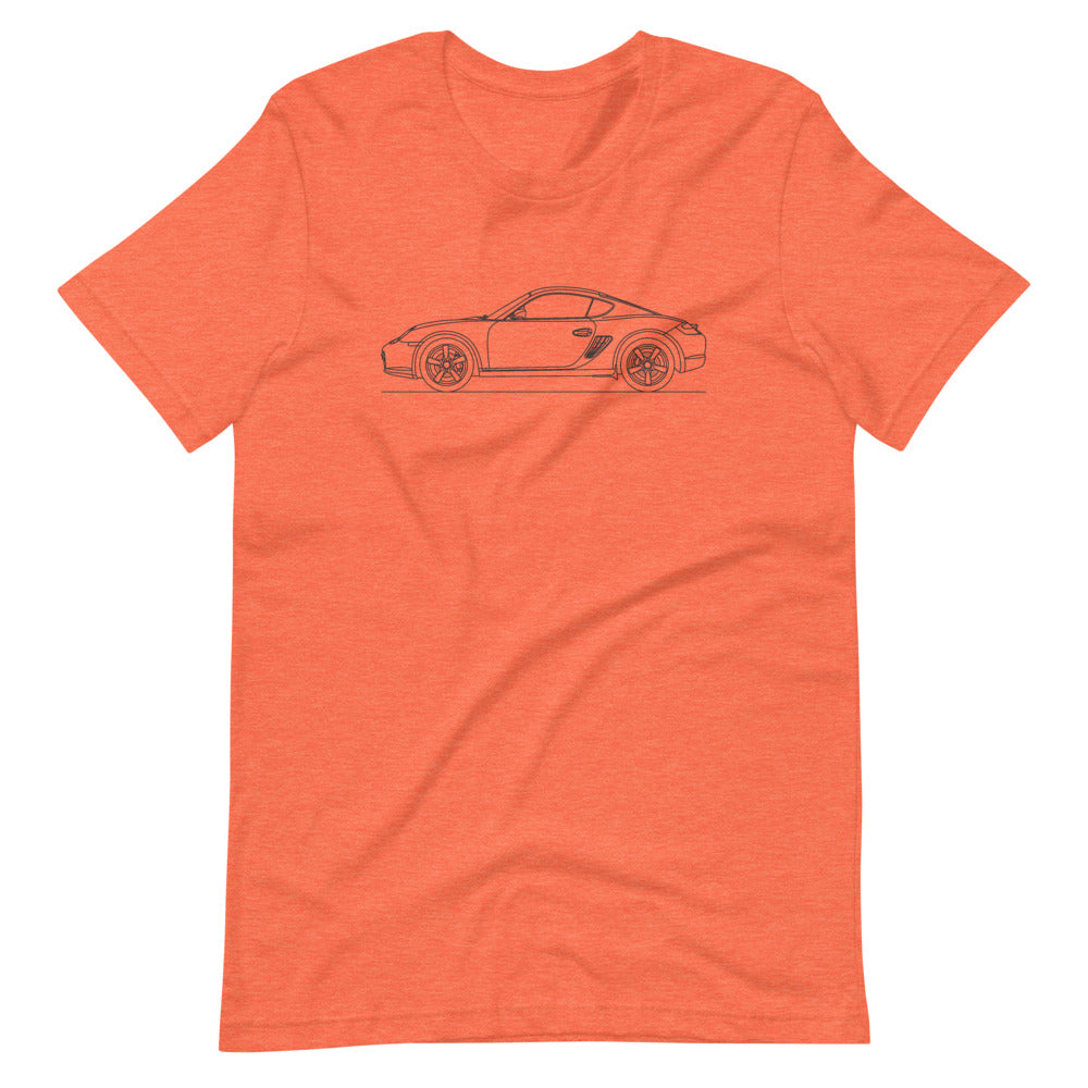 Porsche Cayman S 987 T-shirt Heather Orange - Artlines Design