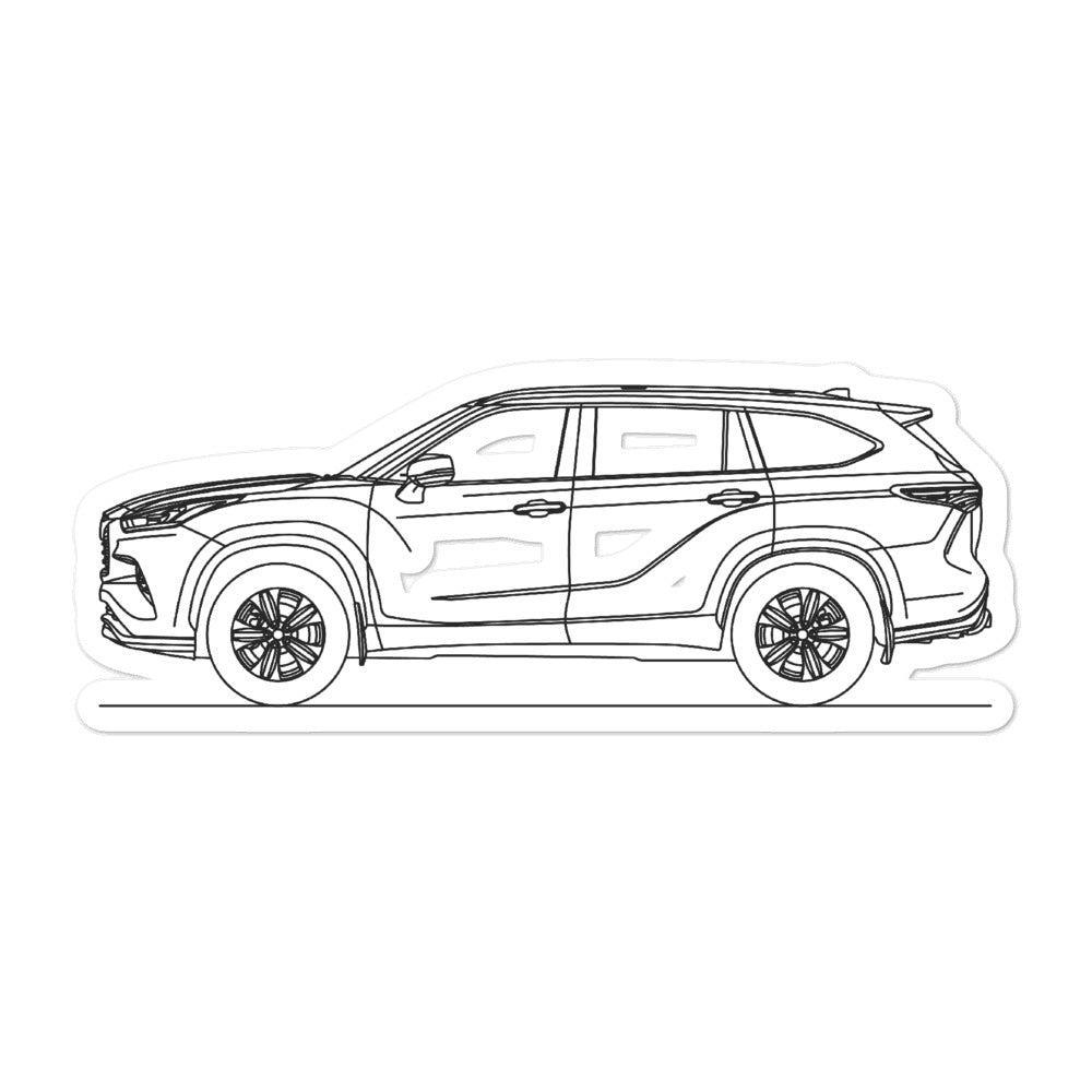 Highlander Car Sticker Toyota Highlander XU70 Outline Sticker for Car Enthusiasts – Artlines ...
