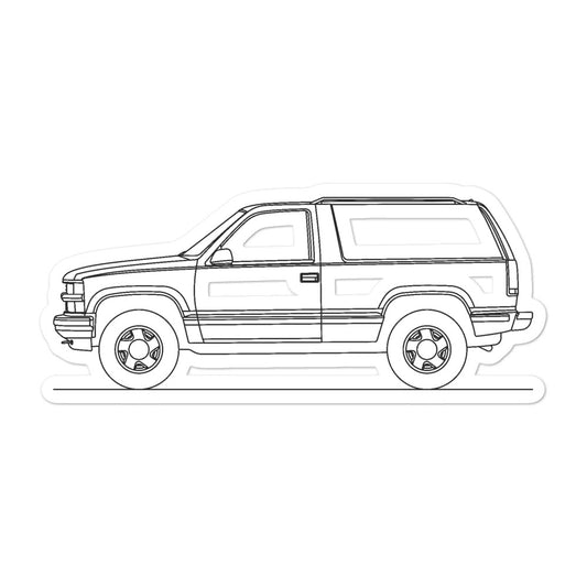 Chevrolet Tahoe GMT400 silhouette sticker on display
