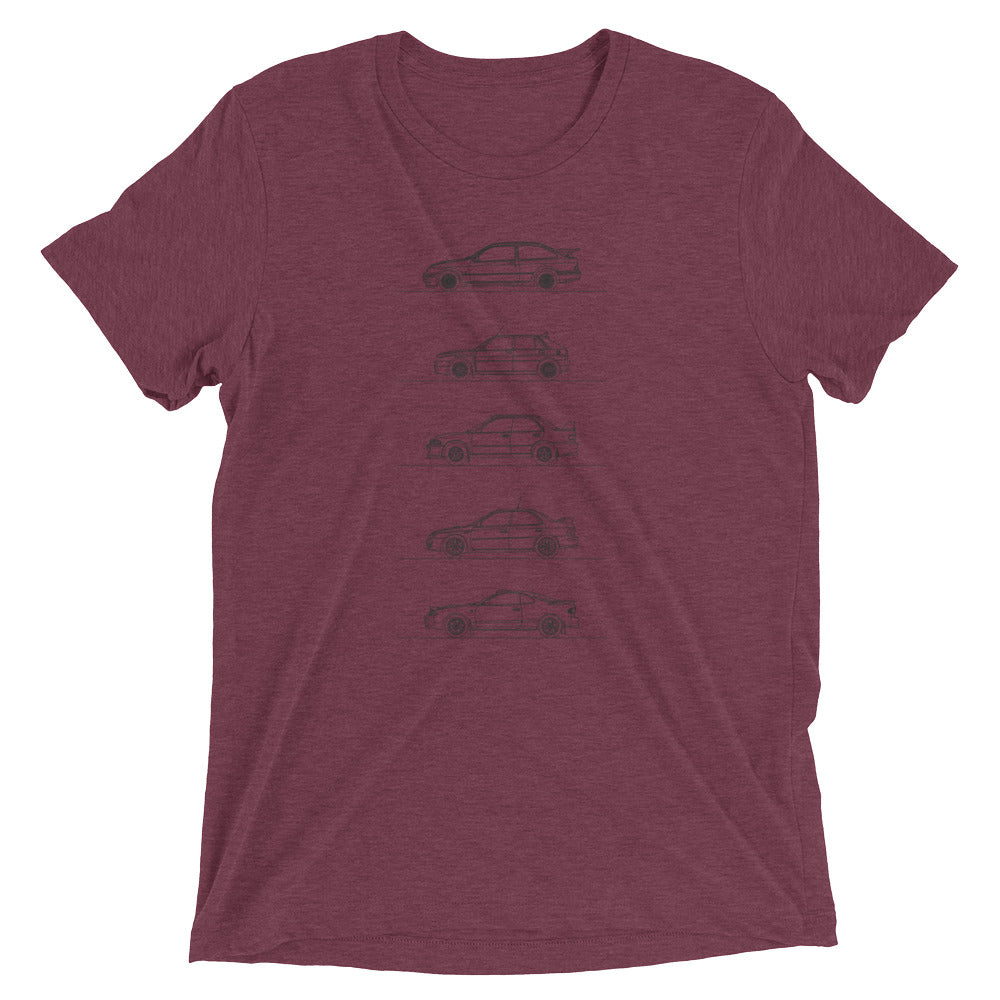 Group A Rally Cars Minimal T-shirt maroon.