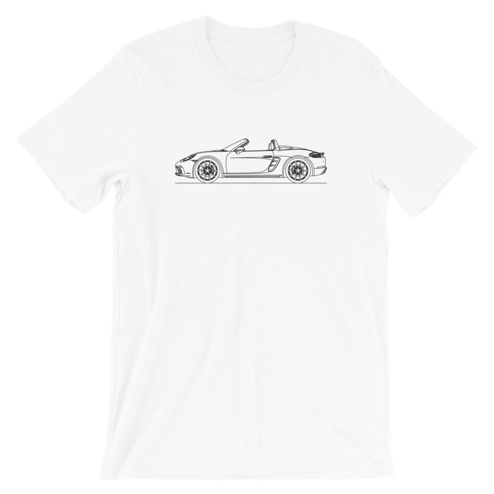 Porsche Boxster S 718 T-shirt White - Artlines Design