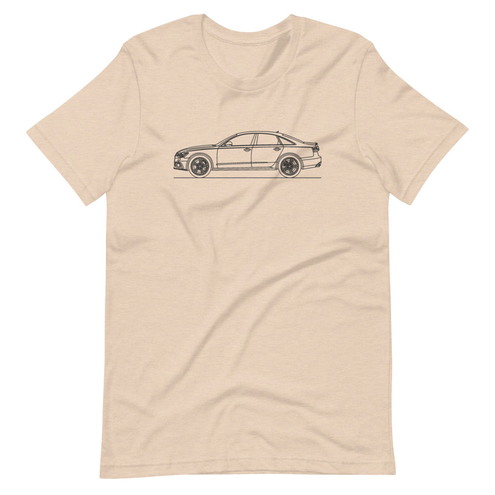 Audi C7 S6 t-shirt displayed on a flat surface