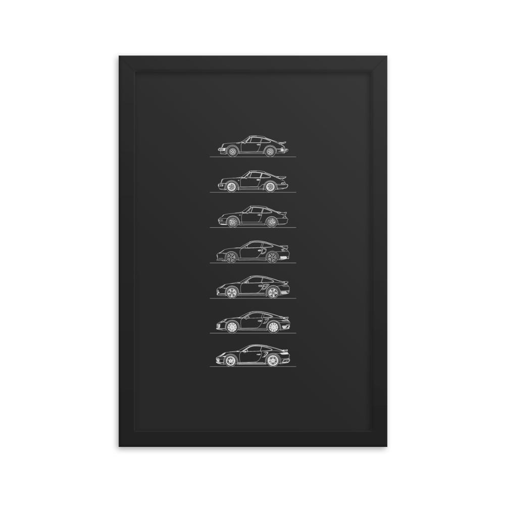 Porsche 911 Turbo Evolution Framed - Artlines Design