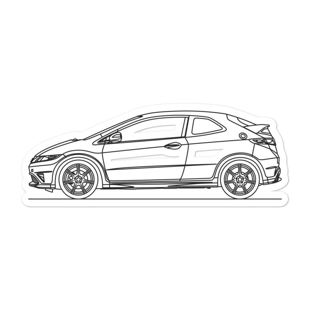 Honda Civic FN2 Type R Outline Sticker for Car Enthusiasts – Artlines ...