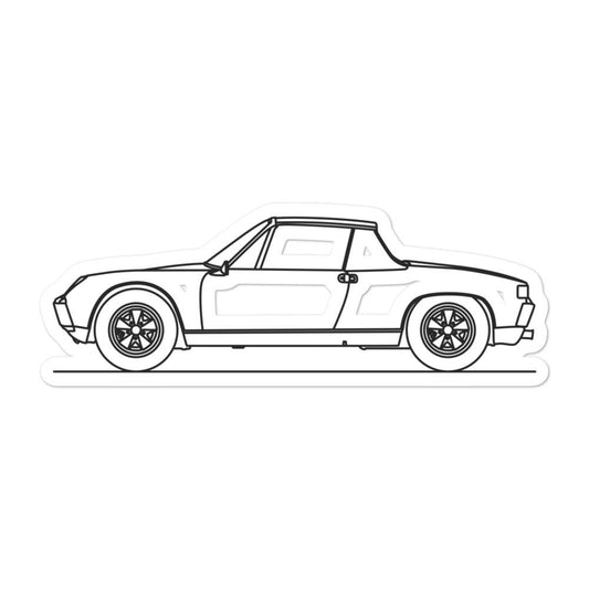 Porsche 914 Silhouette sticker on a laptop