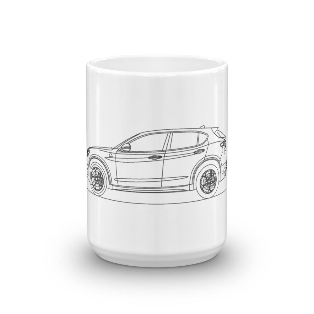 Alfa Romeo Stelvio Quadrifoglio mug design.