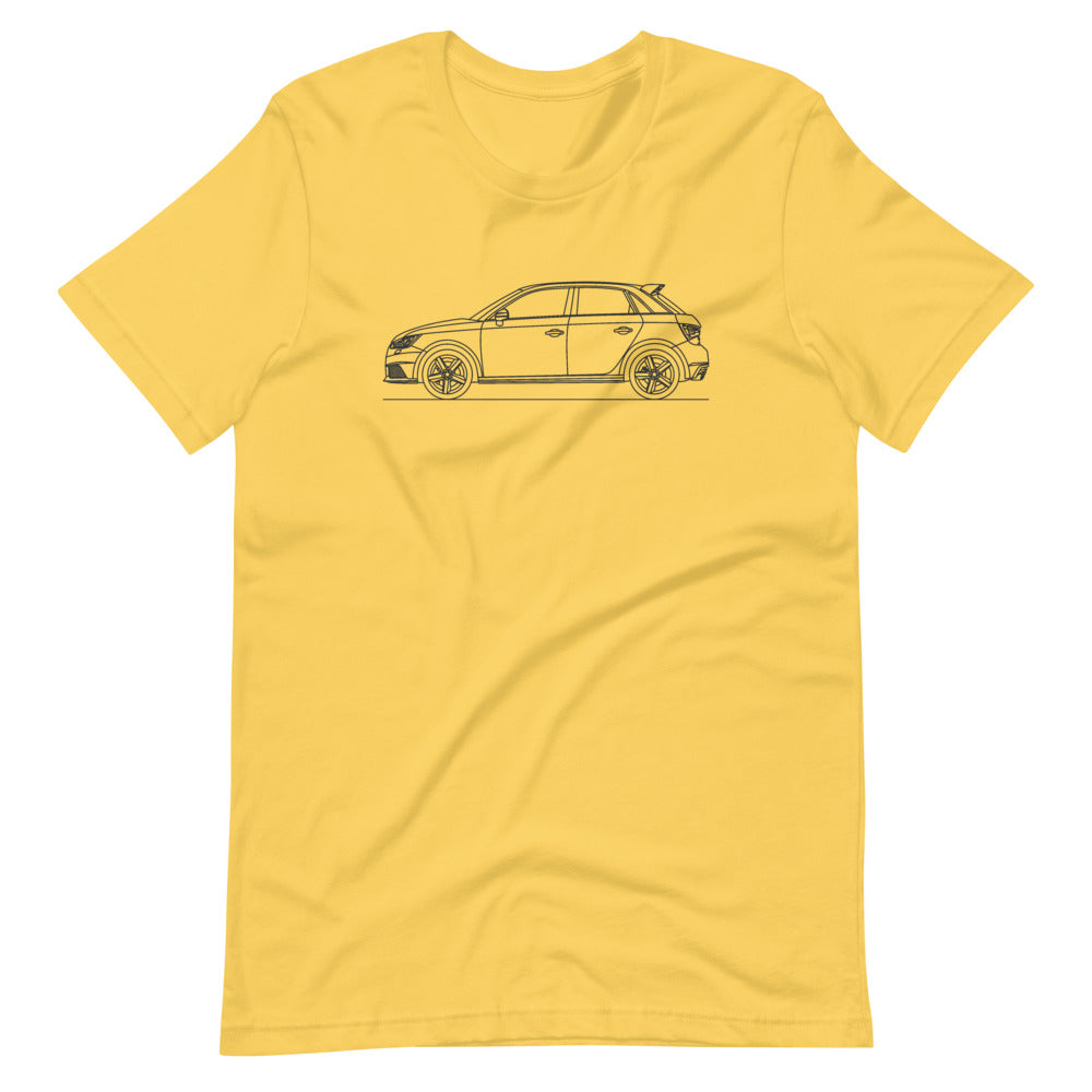 Audi 8X S1 t-shirt on a plain background