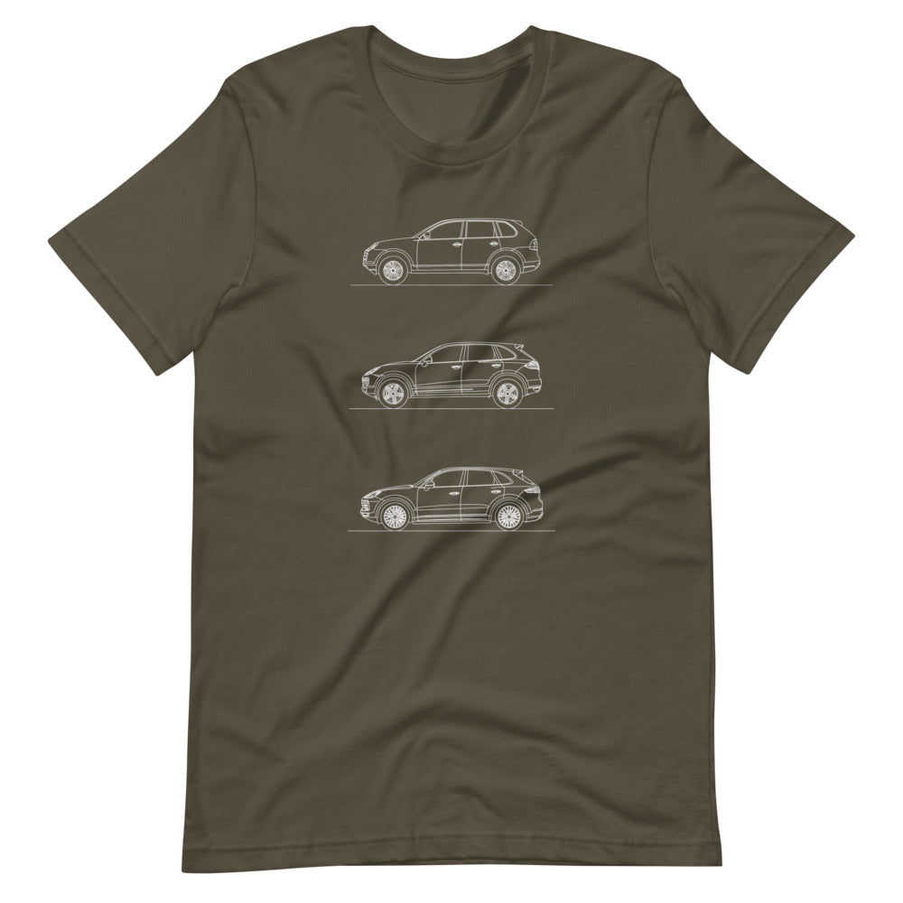 Porsche Cayenne Evolution T-shirt Army - Artlines Design