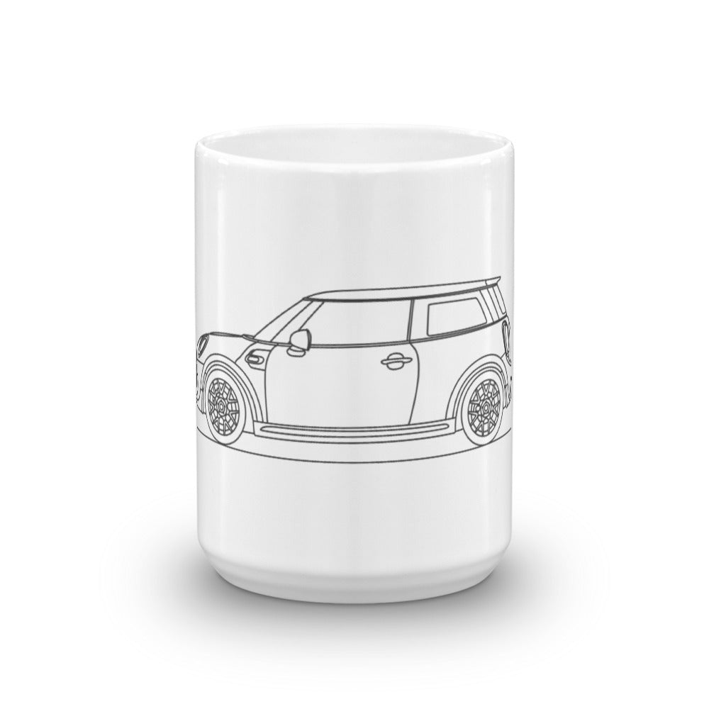 Mini Cooper R56 mug on a wooden table