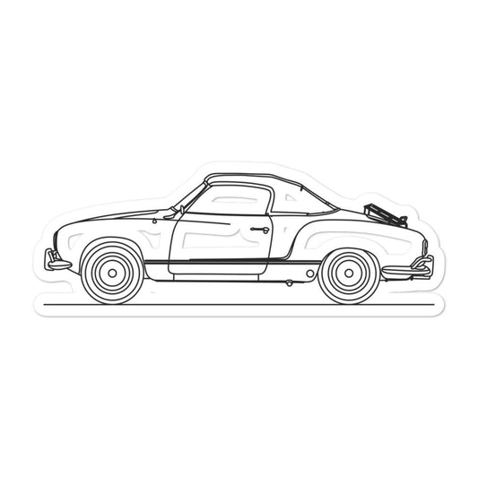 Volkswagen Karmann Ghia Outline sticker design displayed