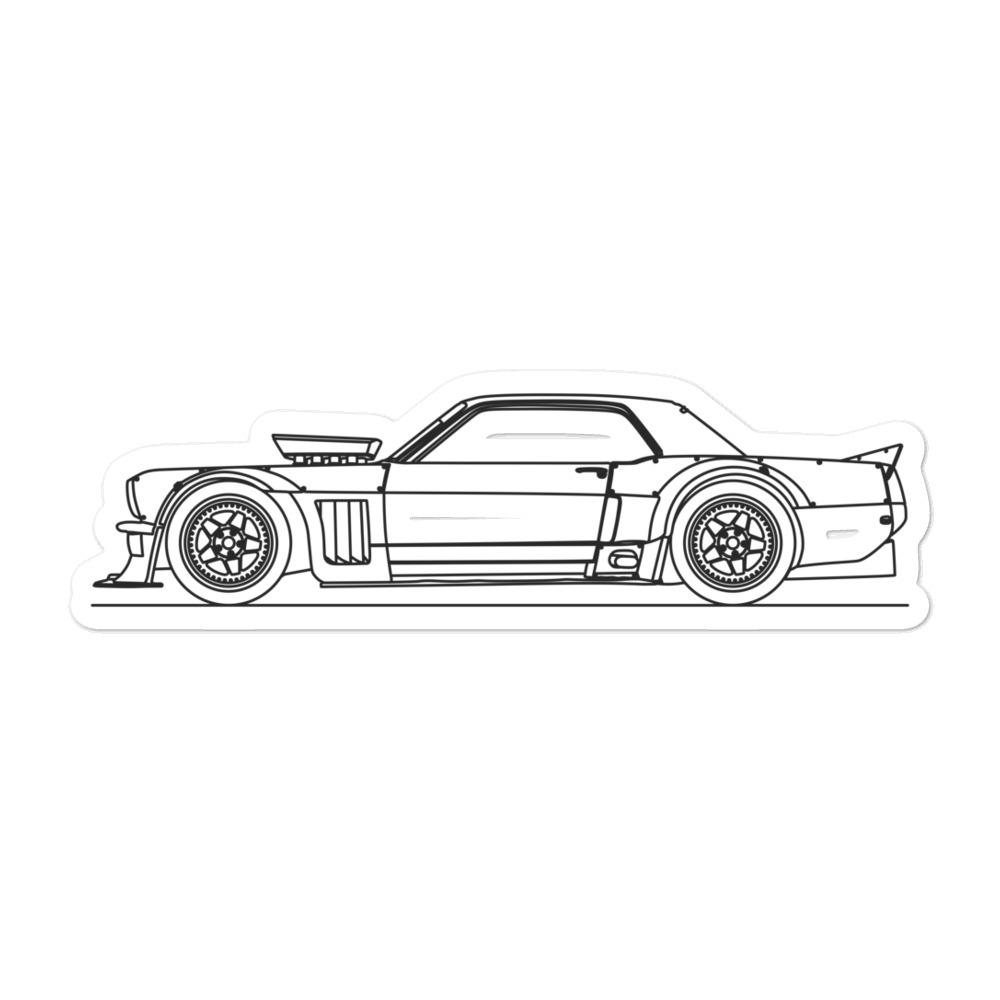 Ford Mustang Ken Block Outline sticker displayed prominently