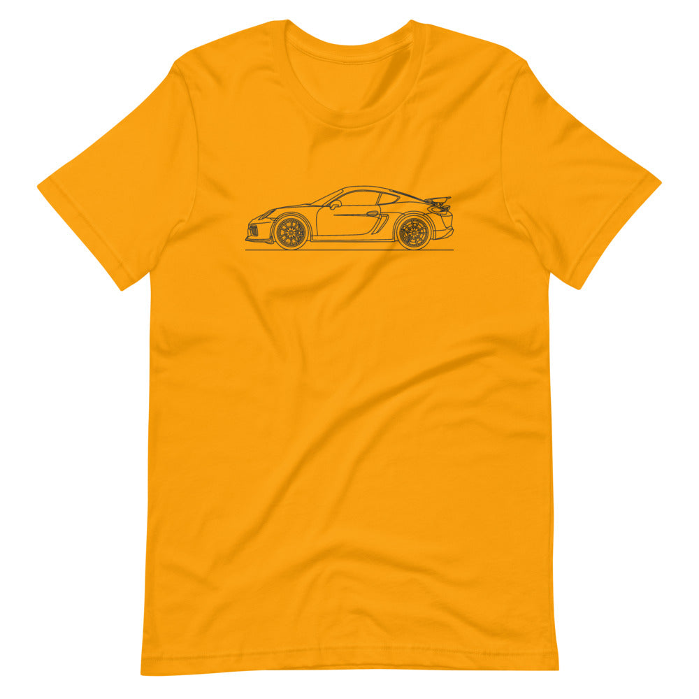 Porsche Cayman GT4 981 T-shirt Gold - Artlines Design