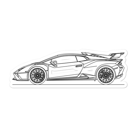 Lamborghini Huracán STO Outline sticker on display